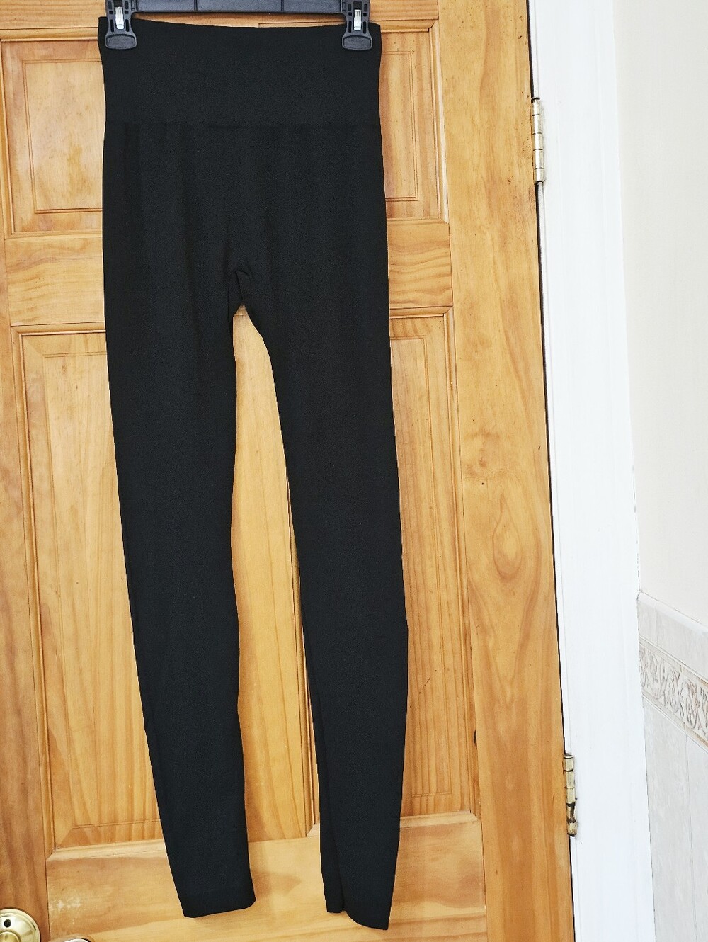 Women's Black High Waist Stretch Leggings | Size S/M | Unbrand